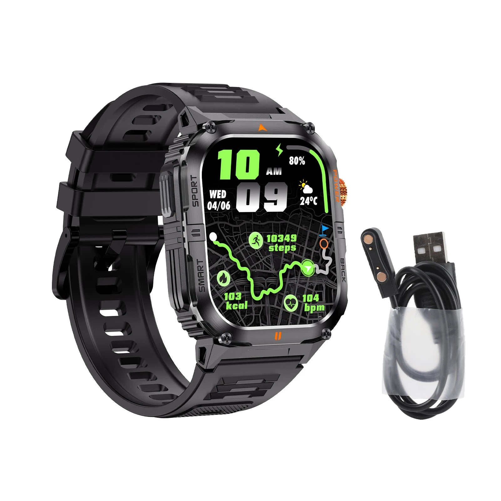 2.0 Inch Screen Smart Sports Watch Fitness Tracker 1000mAh with LED Flashlight 100+ Sports Modes Bluetooth Call for Men Women