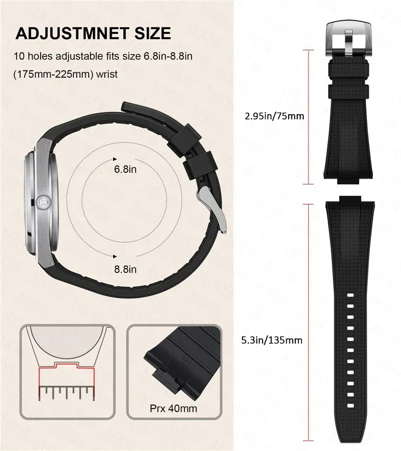 12mm Quick Release Rubber Strap for Tissot PRX Powermatic 40mm T137.407 T137.410 Men Convex Silicone Replace Watch Band Bracelet