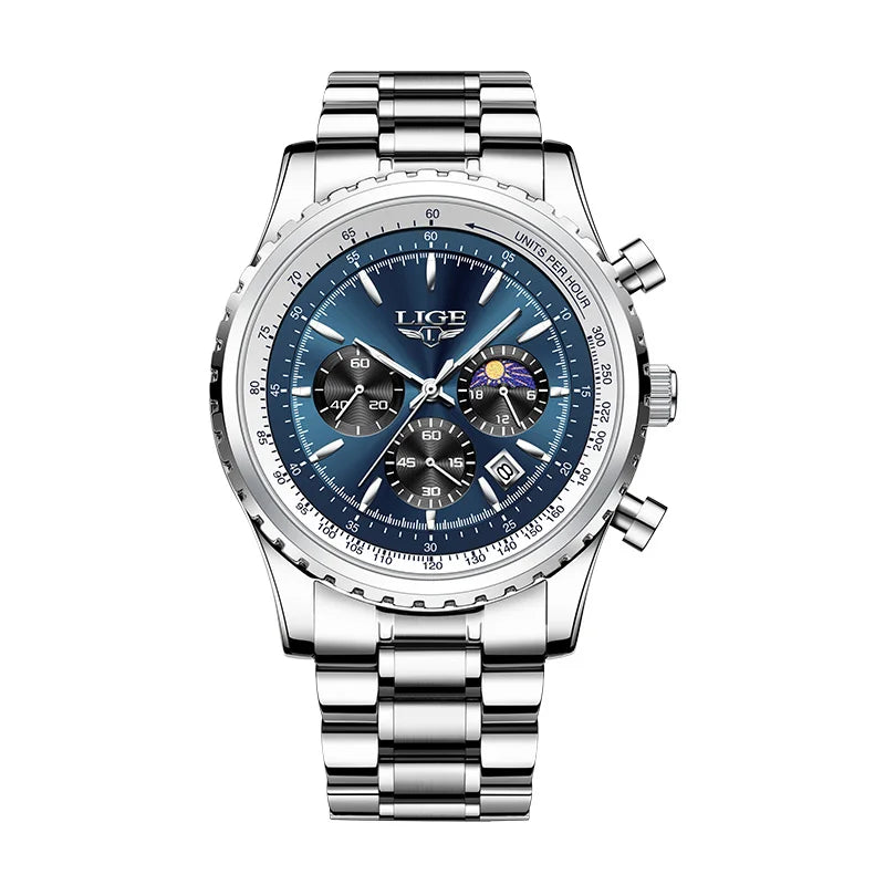2025 LIGE Top Brand Luxury New Men Watch Quartz Man Watches Waterproof Luminous Watch for Men Date Chronograph Sport Wristwatch