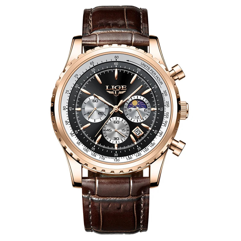 2025 LIGE Top Brand Luxury New Men Watch Quartz Man Watches Waterproof Luminous Watch for Men Date Chronograph Sport Wristwatch