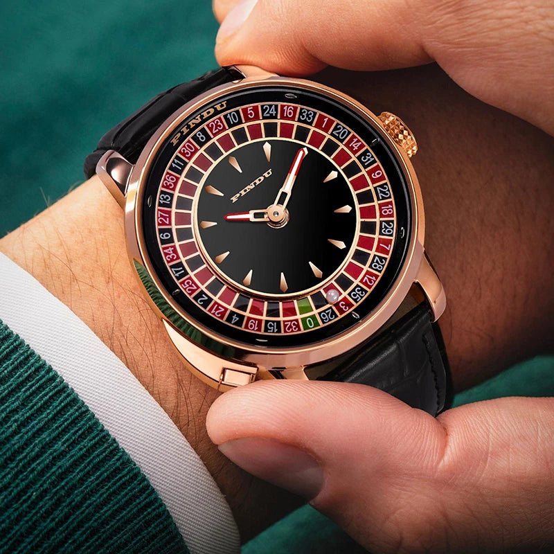 PINDU  NH35A Roulette Table Table Ceramic Sphere Sapphire Waterproof Mechanical Watches