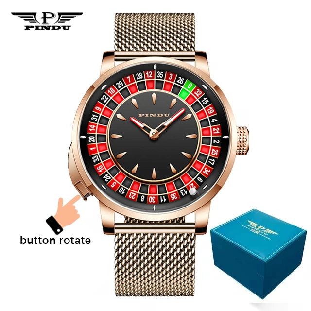 PINDU  NH35A Roulette Table Table Ceramic Sphere Sapphire Waterproof Mechanical Watches