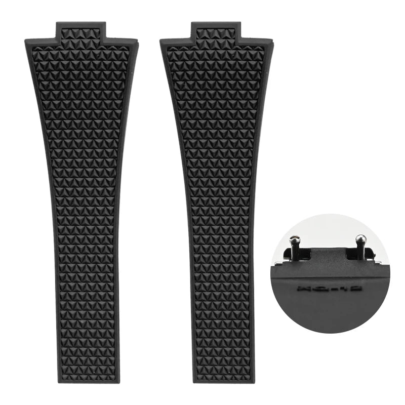 11mm 12mm FKM Convex Strap for Tissot PRX Series Super Player 35mm 40mm Fluoro Rubber Quick Release Butterfly Buckle Watch Band