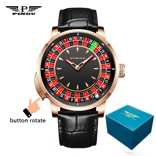 PINDU  NH35A Roulette Table Table Ceramic Sphere Sapphire Waterproof Mechanical Watches
