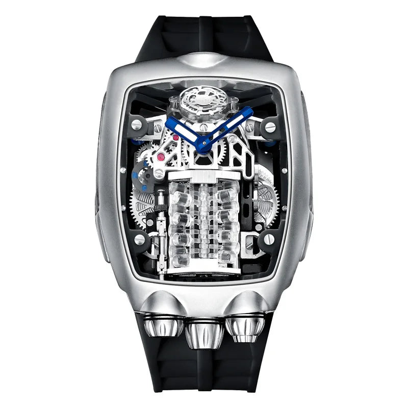 PINDU  P6522 Men Automatic WatchLuminous 50M Waterproof Skeleton NH05