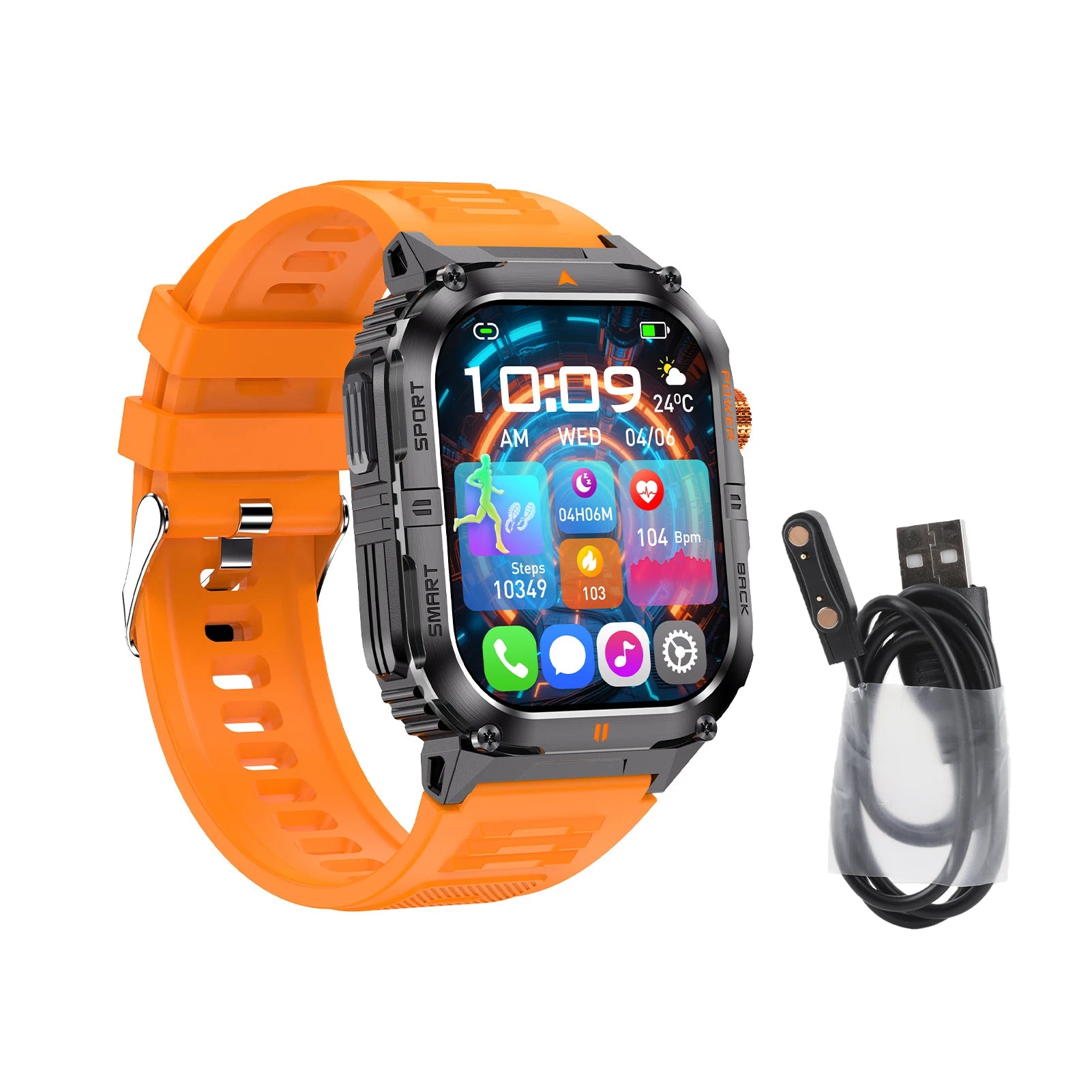 2.0 Inch Screen Smart Sports Watch Fitness Tracker 1000mAh with LED Flashlight 100+ Sports Modes Bluetooth Call for Men Women