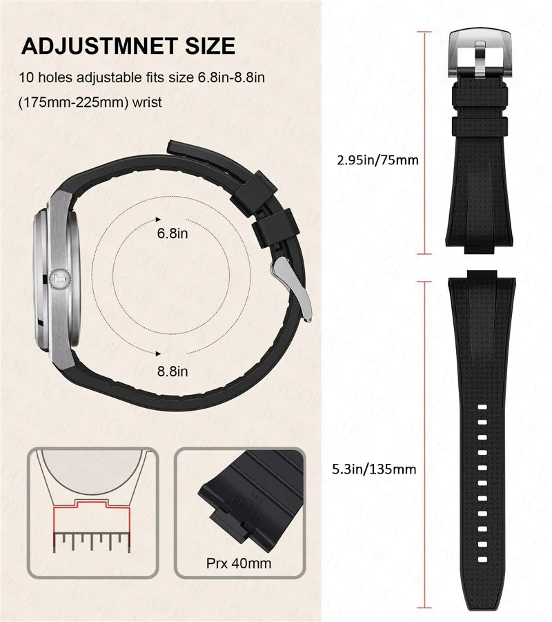 12mm Silicone Rubber Strap for Tissot PRX T137.407/T137.410 Super Player 40mm Men Quick Release Convex End Watch Band Bracelet