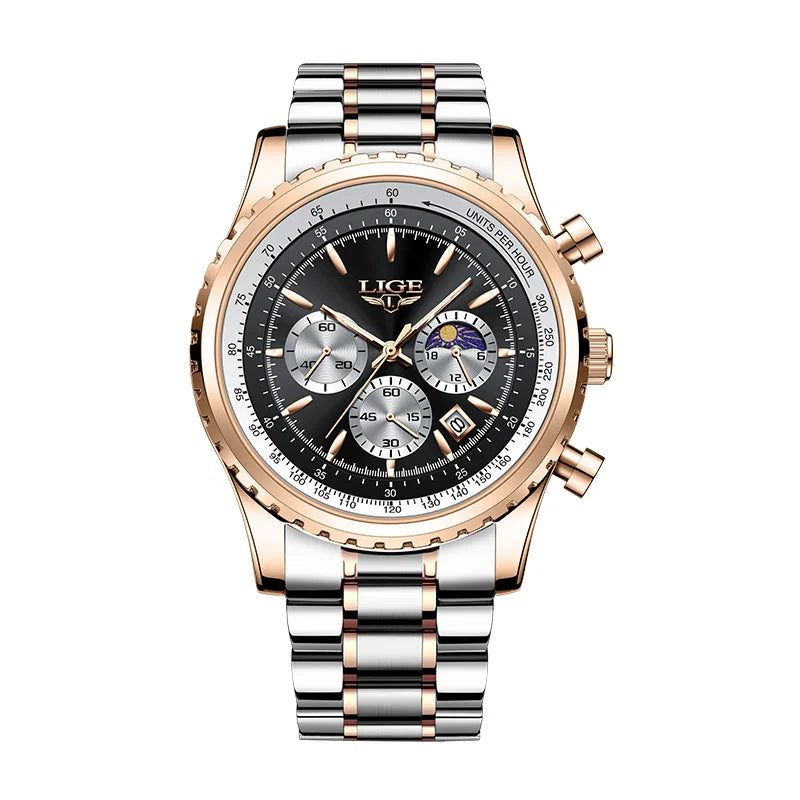 2025 LIGE Top Brand Luxury New Men Watch Quartz Man Watches Waterproof Luminous Watch for Men Date Chronograph Sport Wristwatch