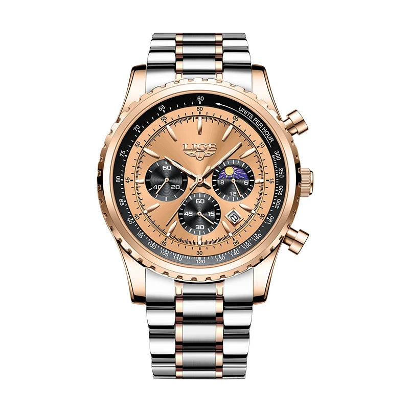 2025 LIGE Top Brand Luxury New Men Watch Quartz Man Watches Waterproof Luminous Watch for Men Date Chronograph Sport Wristwatch