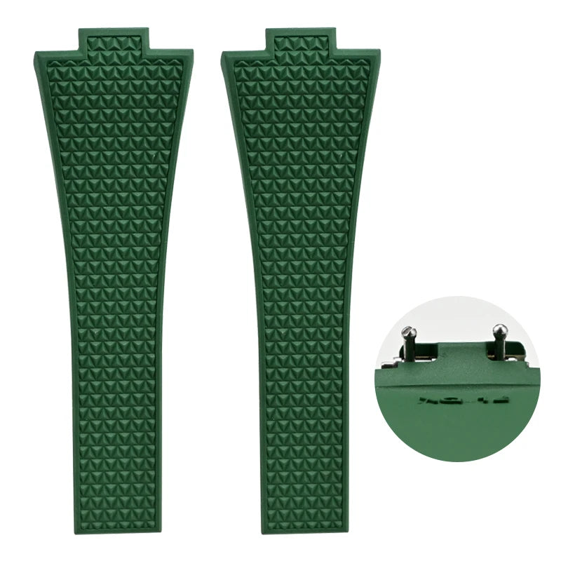 11mm 12mm FKM Convex Strap for Tissot PRX Series Super Player 35mm 40mm Fluoro Rubber Quick Release Butterfly Buckle Watch Band